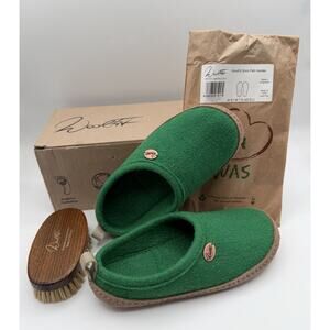 WoolFit Tundra Lightweight Slippers with Leather Sole GREEN Women’s Size 5.5 NEW
